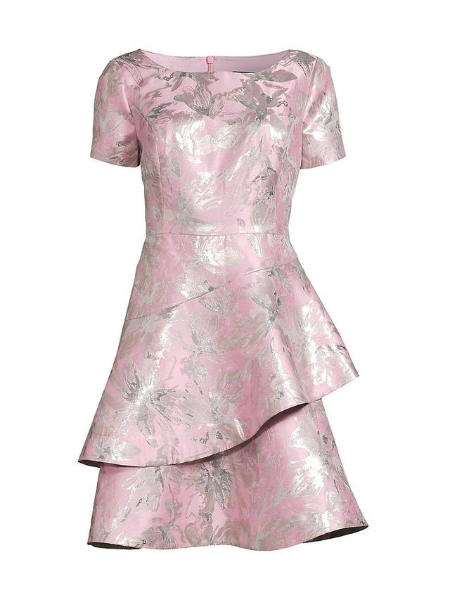 Womens Jacquard Fit & Flare Tiered Dress Product Image