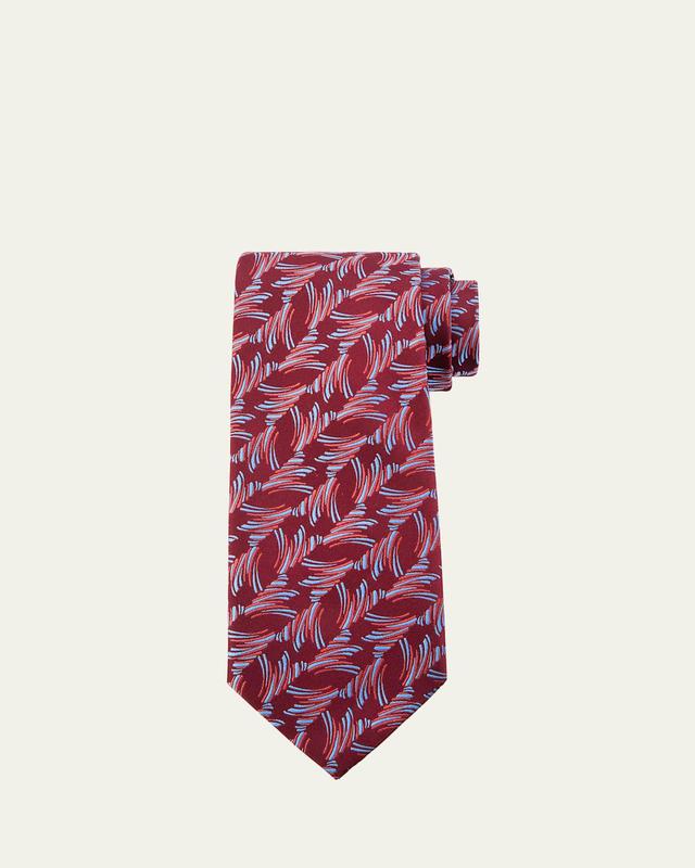 Mens Grass Line Woven Silk Tie Product Image