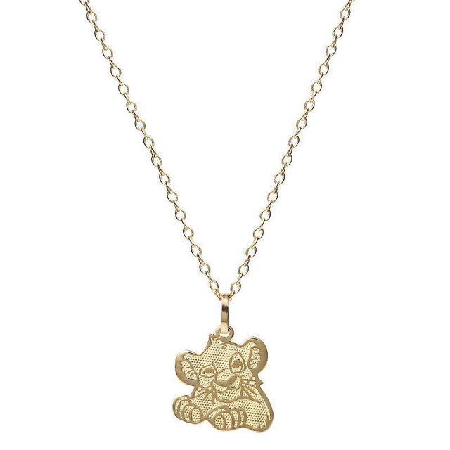 Disneys The Lion King 14k Gold Simba Pendant Necklace, Womens Gold Tone Product Image