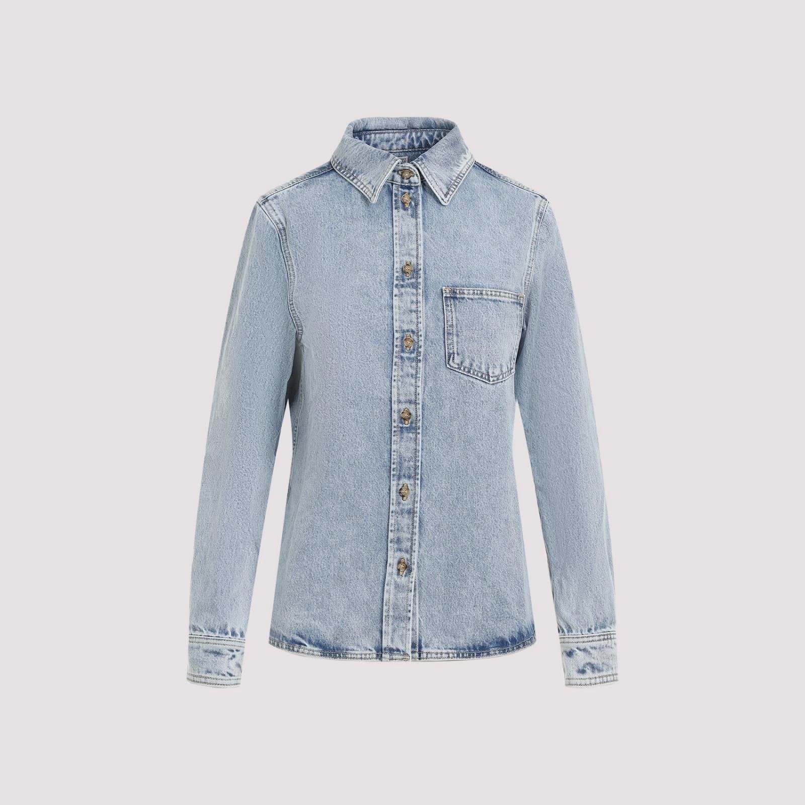 Petite Denim Shirt In  Cool Blue Product Image