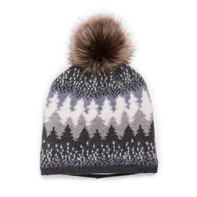 Womens MUK LUKS Fair Isle Pompom Beanie Product Image