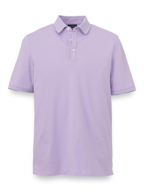 Cotton Blend Three Button Polo - Lavender Product Image