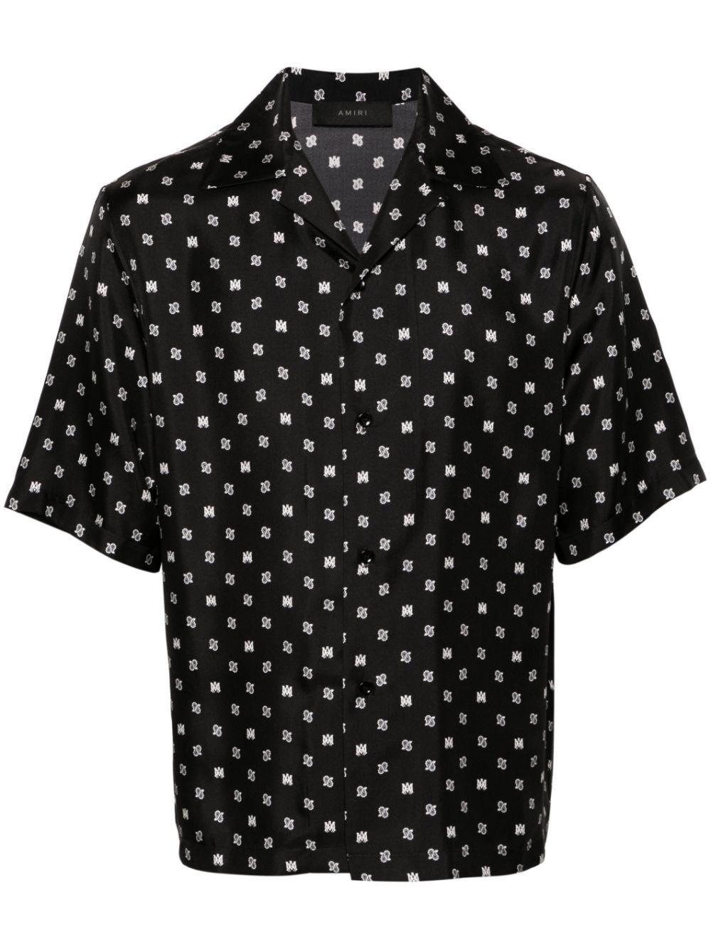 AMIRI Mix And Match M. A. Silk Bowling Shirt In Black Product Image