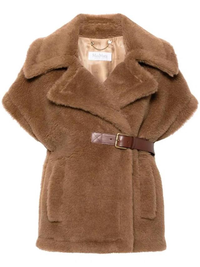 New Abavo Camel Teddy Cape In Brown Product Image