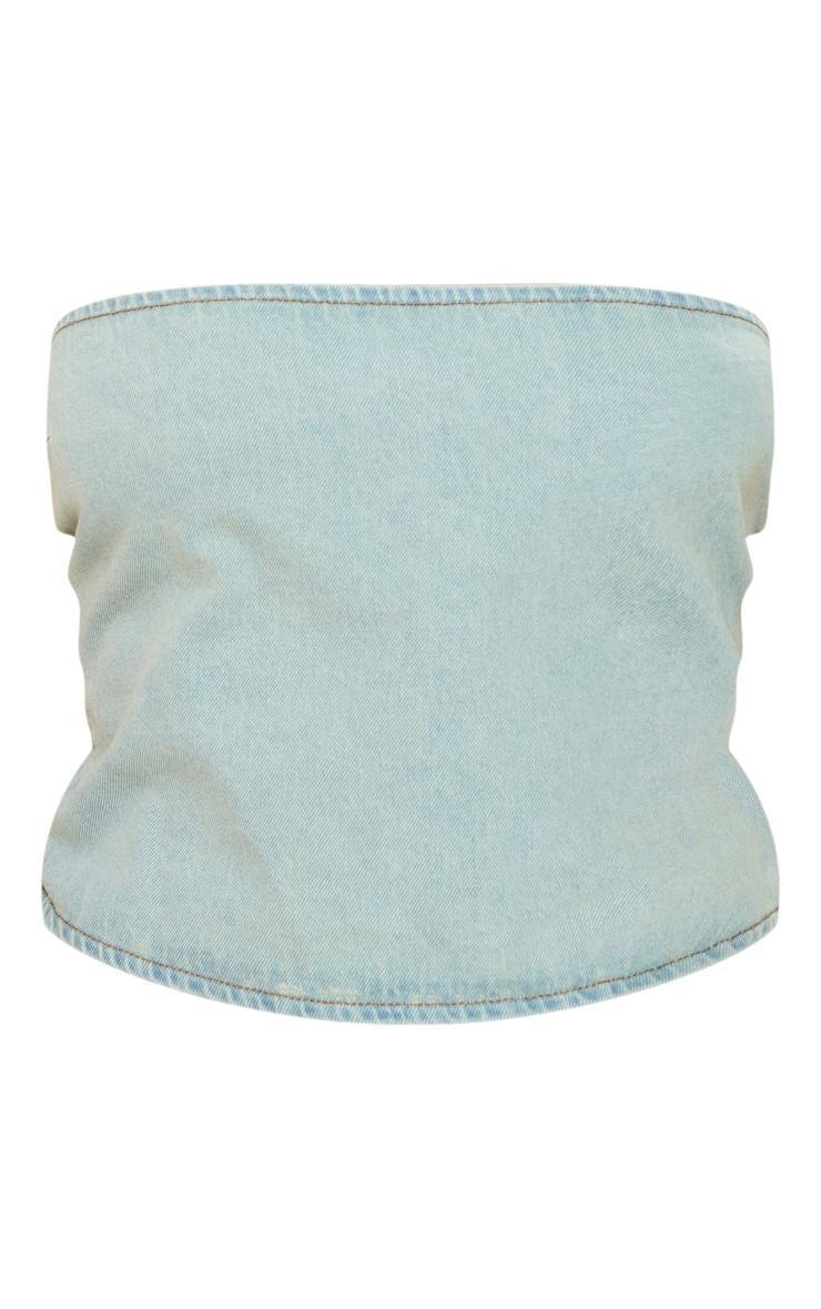 Shape Light Blue Acid Wash Denim Bandeau Product Image