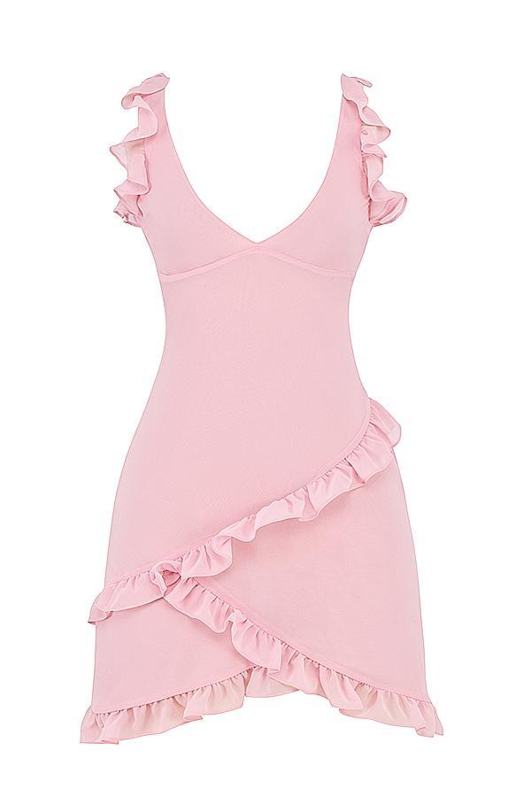 Tania Pink Quartz Ruffle Mini Dress Product Image