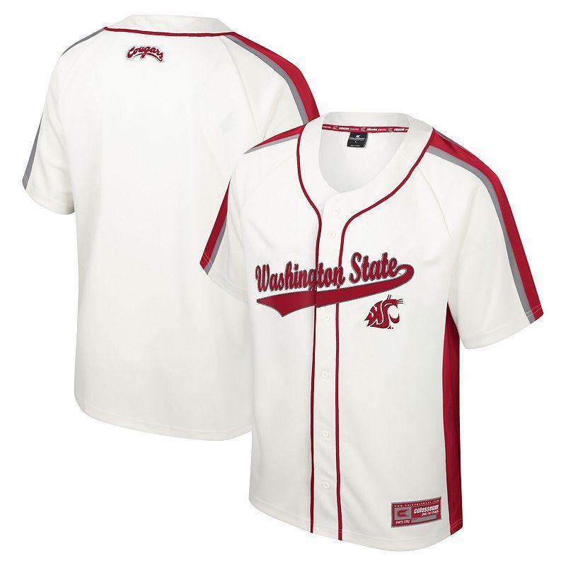 Mens Colosseum Cream Washington State Cougars Ruth Button-Up Baseball Jersey Product Image