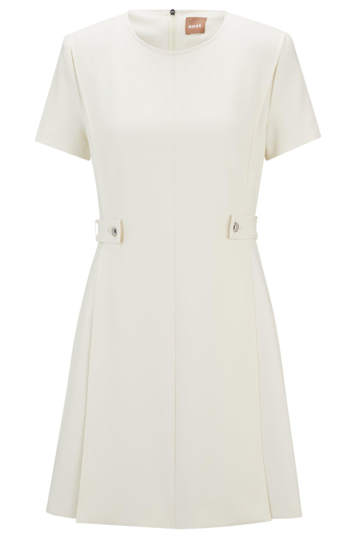 Regular-fit dress in stretch fabric with hardware buttons Product Image