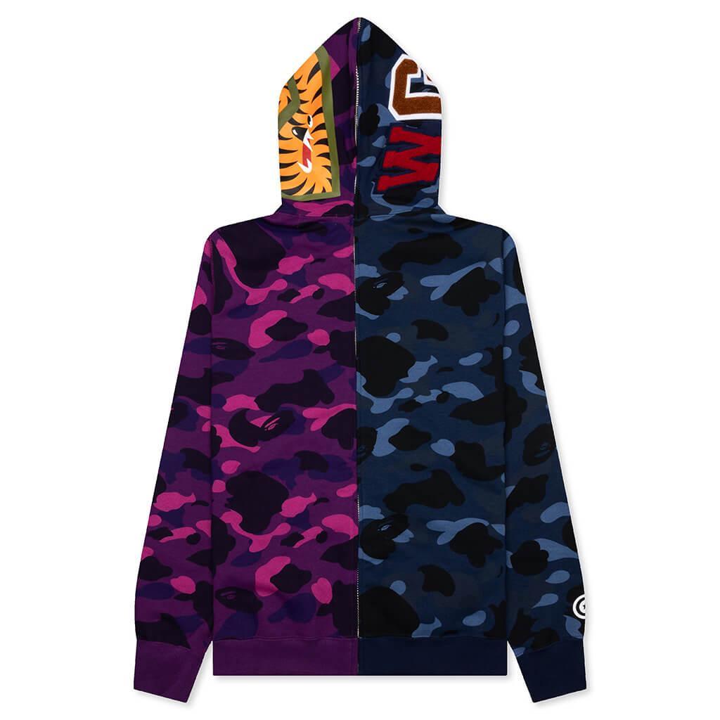 Color Camo Separate Shark Full Zip Hoodie - Multi Male Product Image