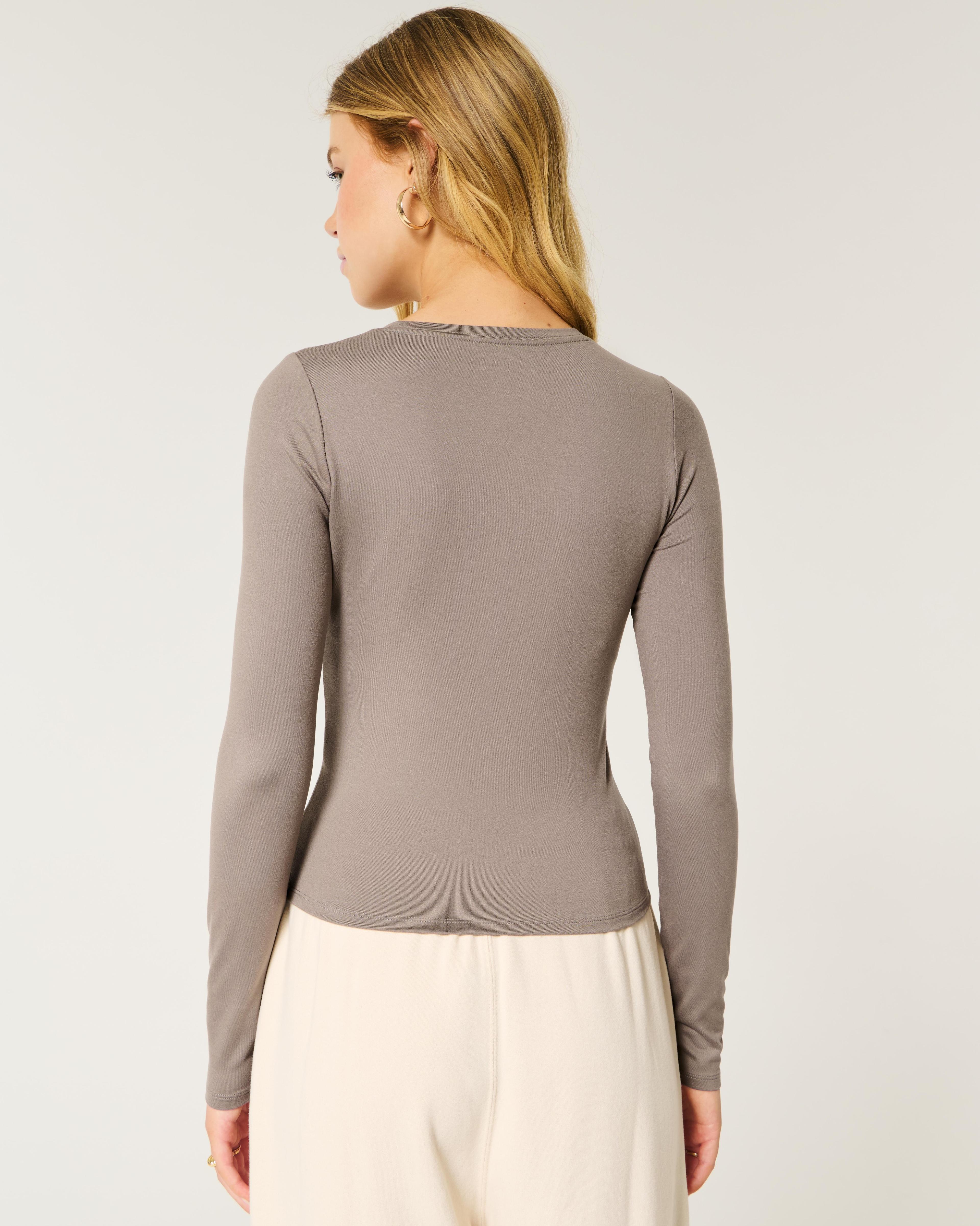 Soft Stretch Seamless Fabric Long-Sleeve Crew Top Product Image