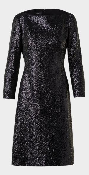 High-Neck Sequin Jersey Long-Sleeve Dress Product Image