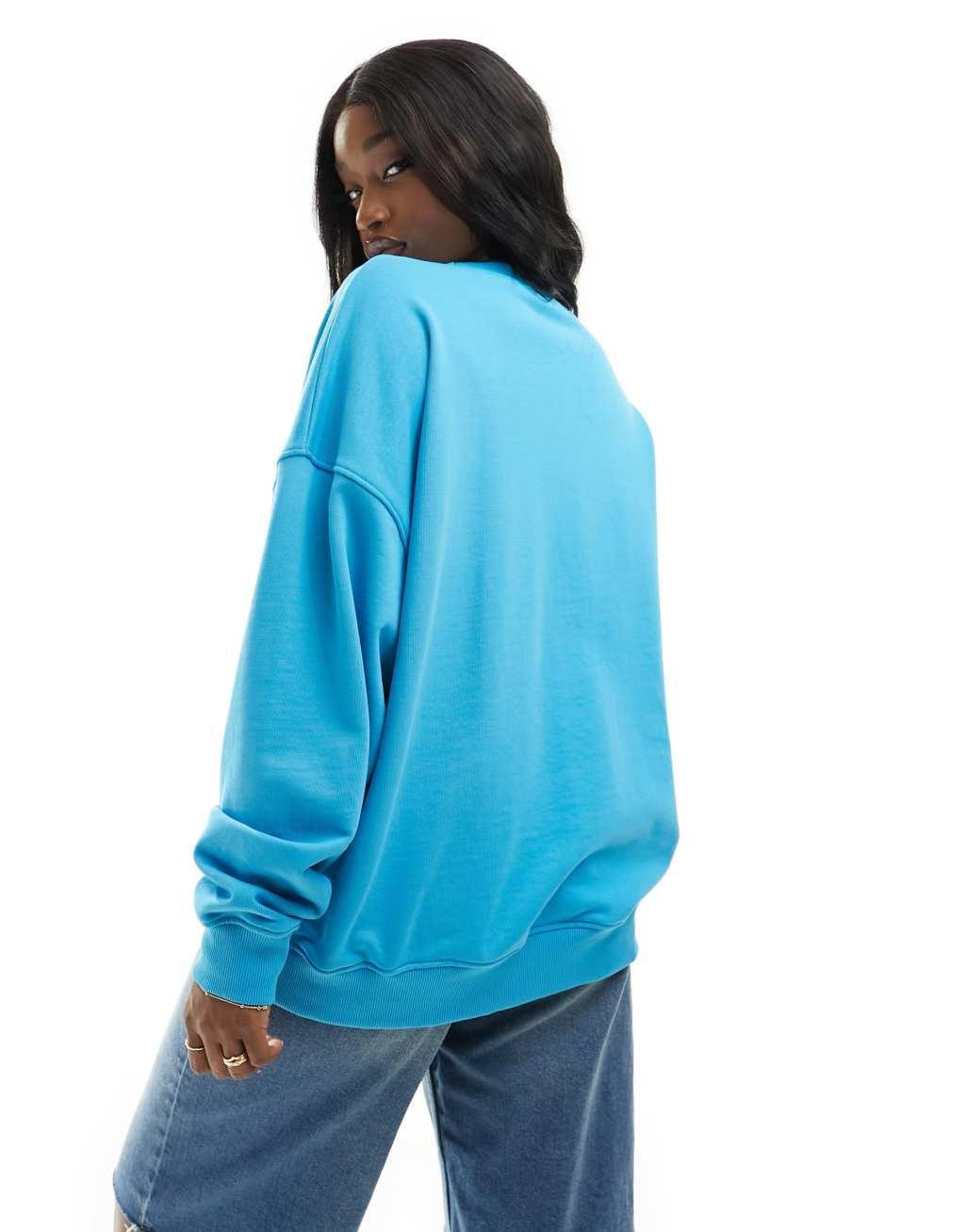 Kaiia sport logo sweatshirt in bright blue Product Image