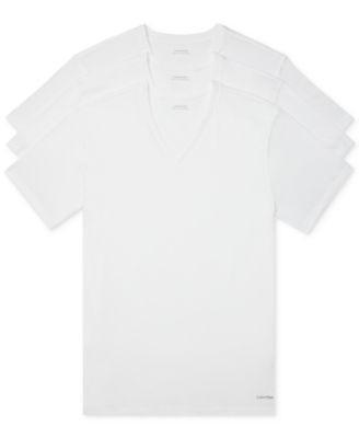 Calvin Klein Mens 3-Pack Cotton Classics Short-Sleeve V-Neck Undershirts Product Image