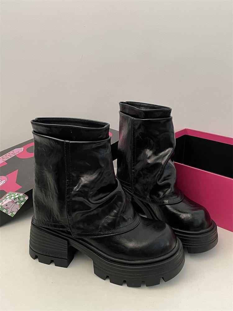 Platform Chunky Heel Short Boots product image