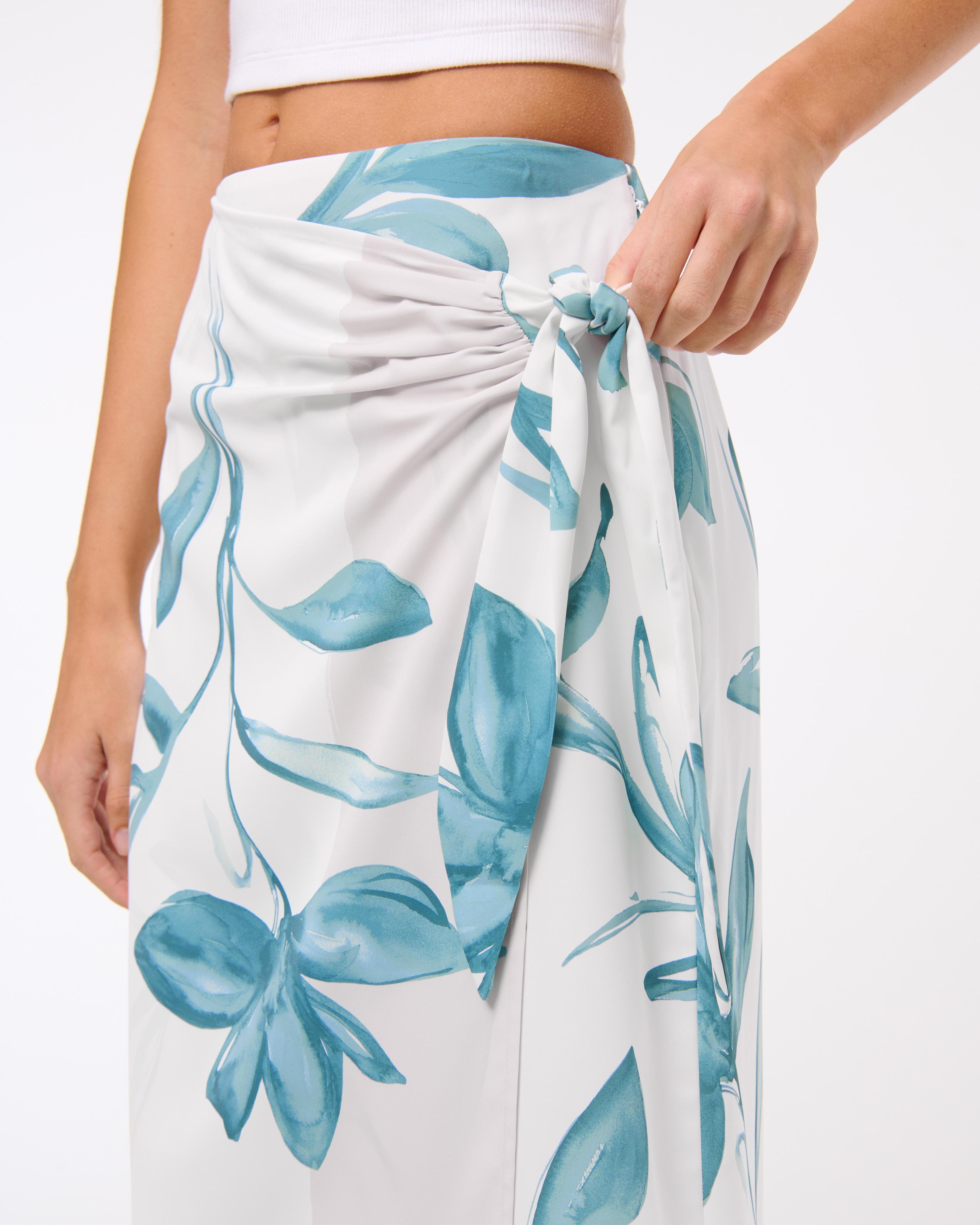 Mid Rise Wrap Maxi Skirt Product Image