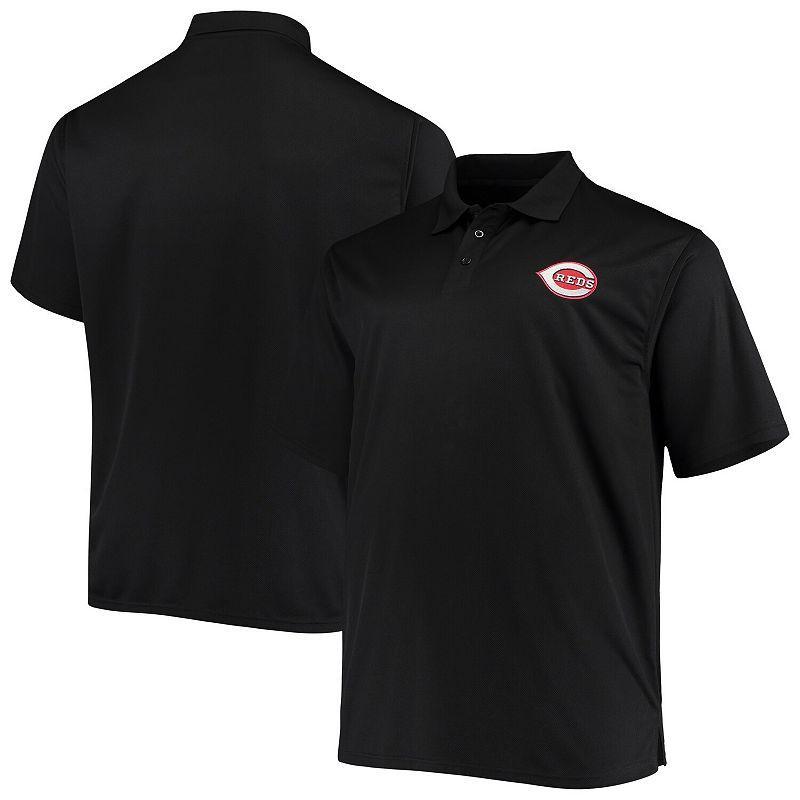 Mens Fanatics Branded Black Cincinnati Reds Big & Tall Solid Birdseye Polo Product Image