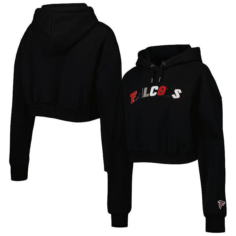 Womens The Wild Collective Black Atlanta Falcons Cropped Pullover Hoodie Product Image