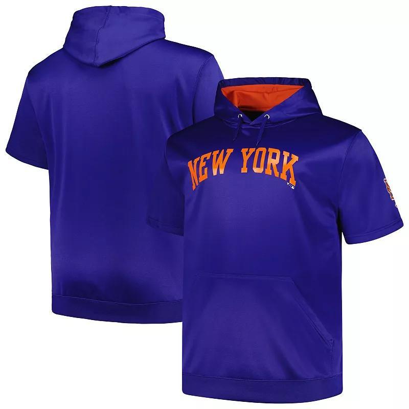 Mens Profile Royal New York Mets Big & Tall Contrast Short Sleeve Pullover Hoodie Product Image