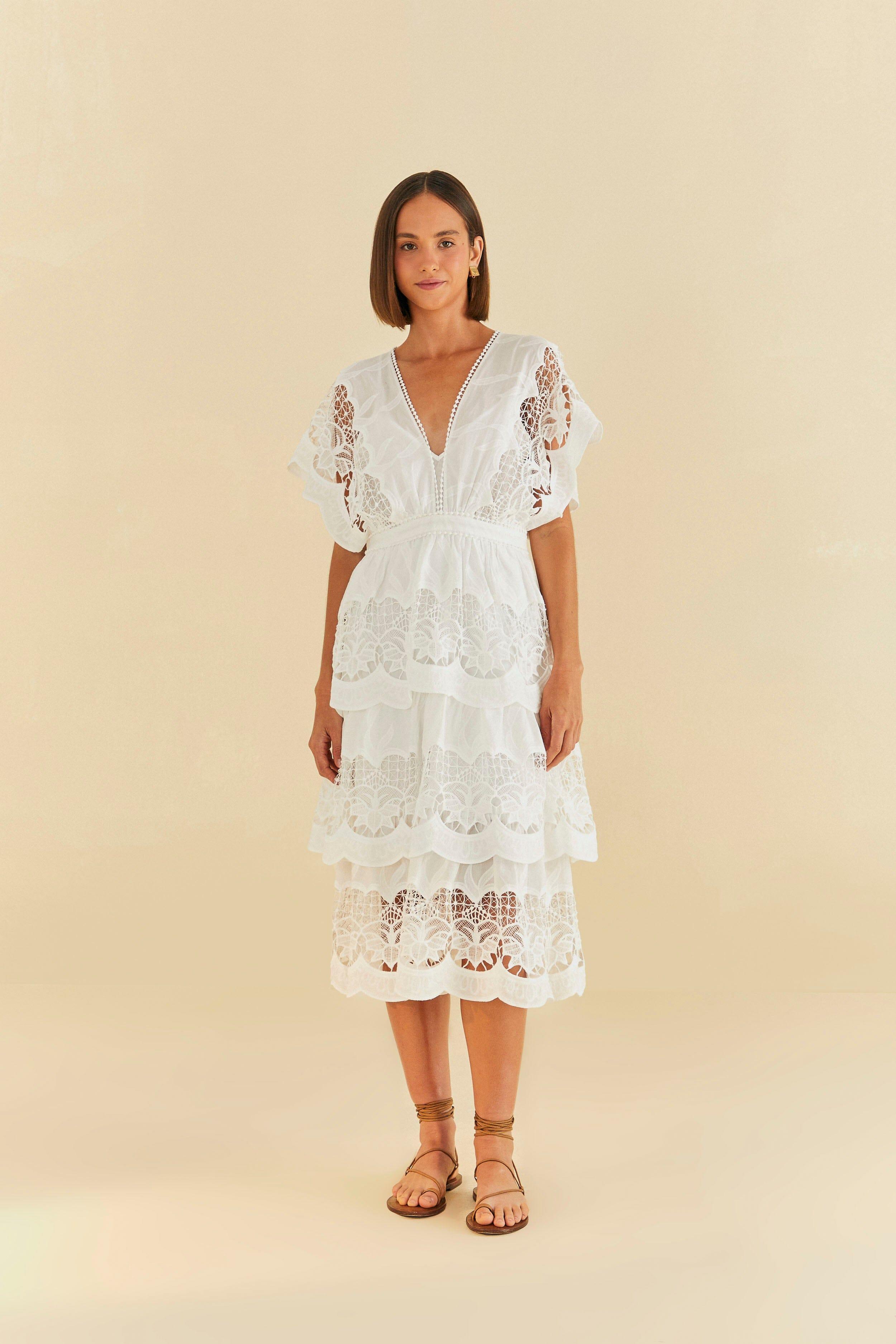 Off-White Richelieu Midi Dress, OFF-WHITE / L Product Image