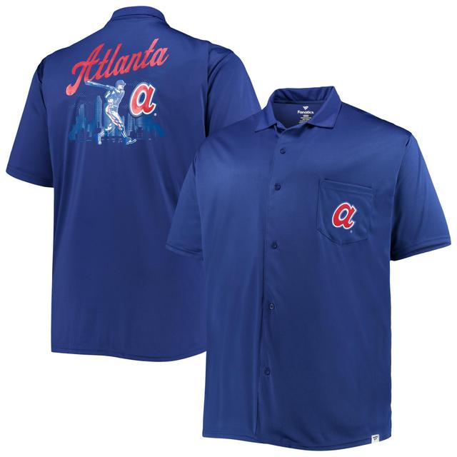 Mens Royal Atlanta Braves Big & Tall Button-Up Shirt Product Image