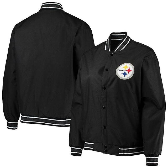 Womens JH Design Pittsburgh Steelers Plus Size Poly Twill Full-Snap Jacket Product Image