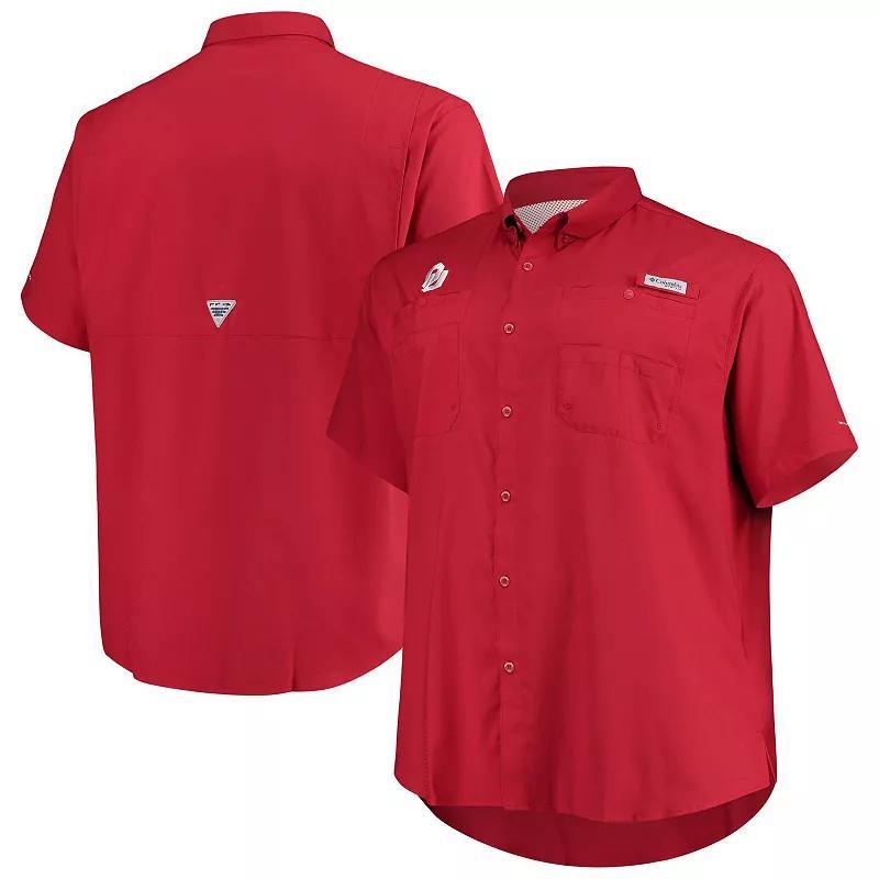 Mens Columbia Crimson Oklahoma Sooners Big & Tall Tamiami Omni-Shade Button-Down Shirt Product Image