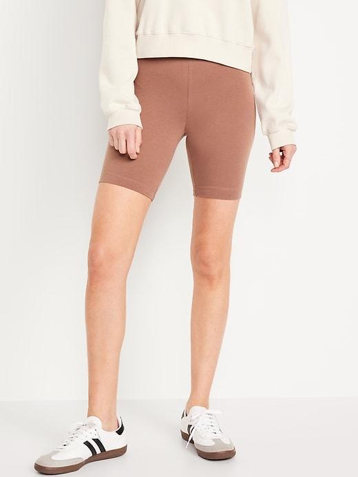 High-Waisted Biker Shorts -- 8-inch inseam Product Image