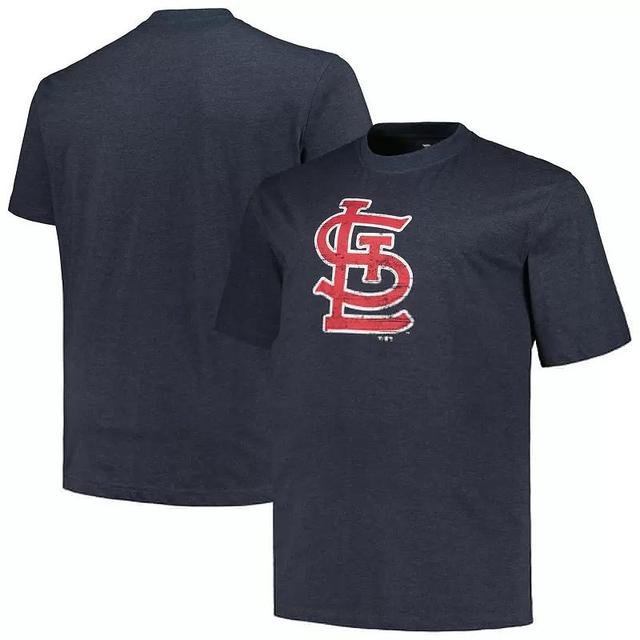 Mens Profile Heather St. Louis Cardinals Big & Tall Weathered Logo T-Shirt Blue Product Image