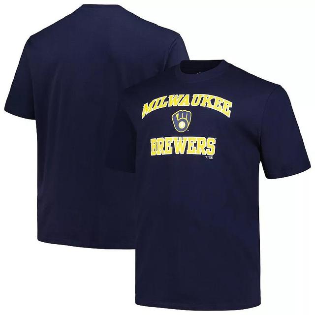 Mens Profile Milwaukee Brewers Big & Tall Heart & Soul T-Shirt Blue Product Image