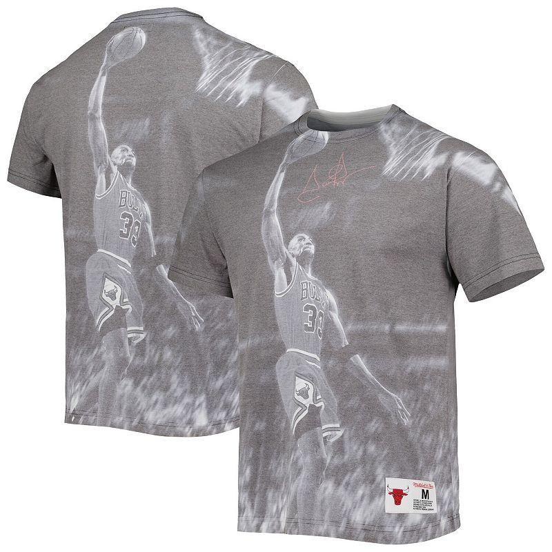 Mens Mitchell & Ness Scottie Pippen Gray Chicago Bulls Above The Rim Sublimated T-Shirt Product Image