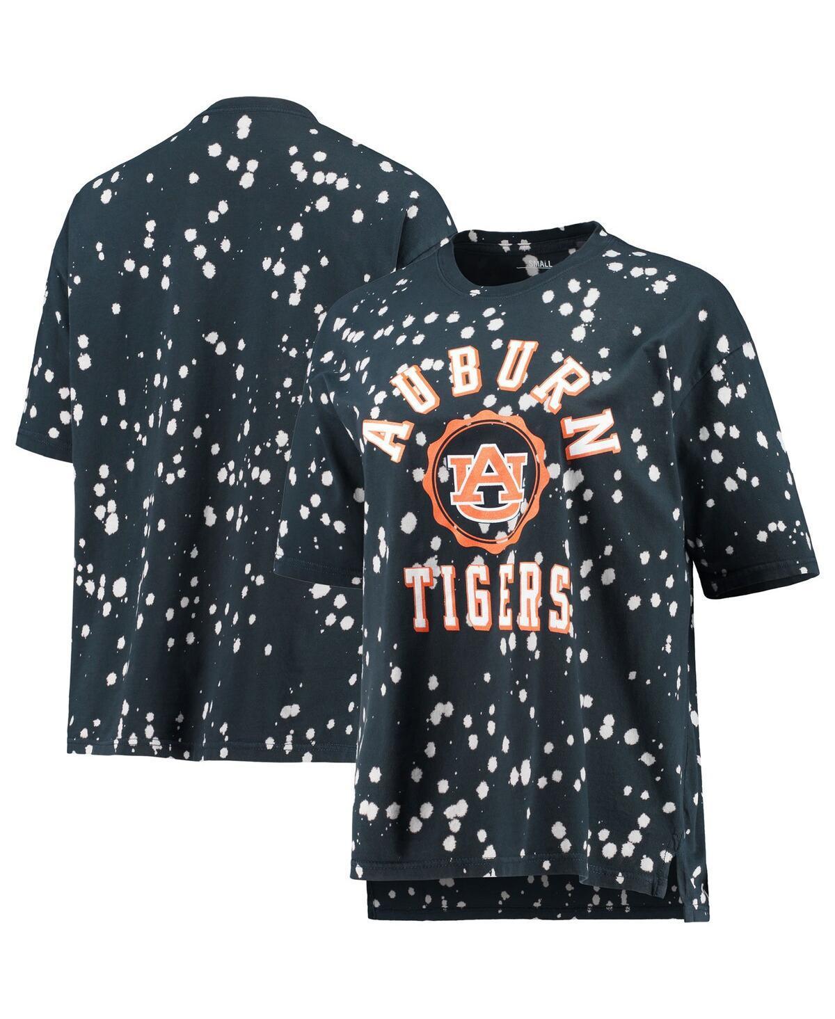 Womens Pressbox Navy Distressed Auburn Tigers Bishop Bleach Wash T-shirt Product Image