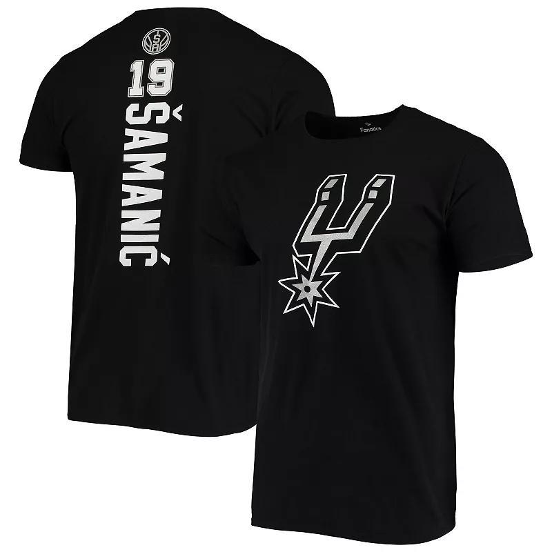 Mens Fanatics Branded Luka Samanic San Antonio Spurs Playmaker Name & Number Logo T-Shirt Product Image