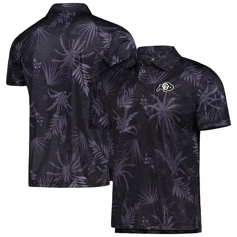 Mens Colosseum Black Colorado Buffaloes Palms Team Polo Shirt Product Image