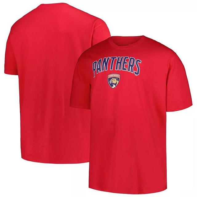 Mens Profile Red Florida Panthers Big & Tall Arch Over Logo T-Shirt Product Image