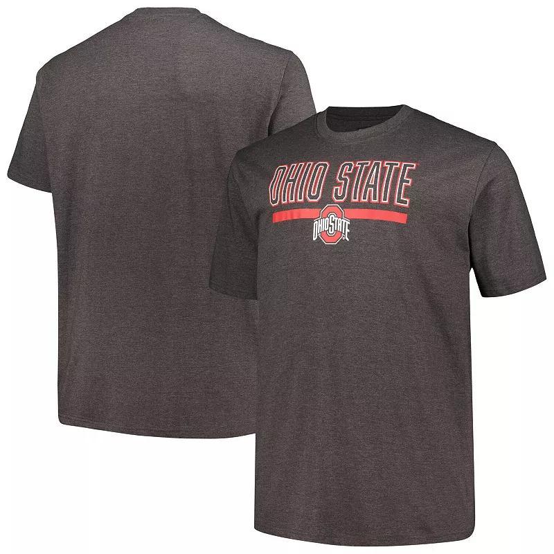 Mens Profile Heather Charcoal Ohio State Buckeyes Big & Tall Team T-Shirt Product Image