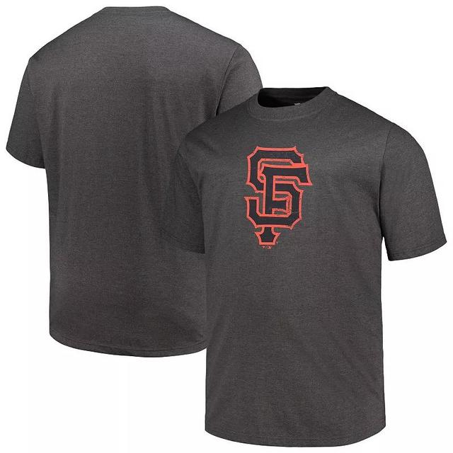 Mens Profile Heather Black San Francisco Giants Big & Tall Weathered Logo T-Shirt Product Image