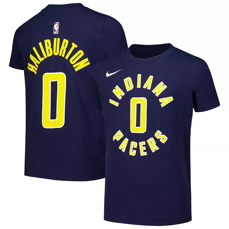 Youth Nike Tyrese Haliburton Indiana Pacers Icon Edition Name & Number T-Shirt, Boys Blue Product Image