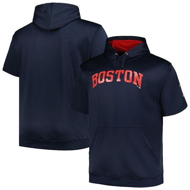 Mens Profile Navy Boston Red Sox Big & Tall Contrast Short Sleeve Pullover Hoodie Product Image