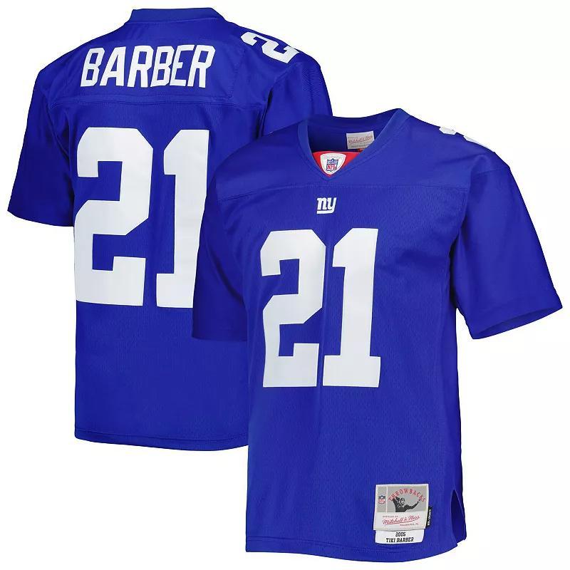 Mens Mitchell & Ness Tiki Barber Royal New York Giants Legacy Replica Jersey Product Image