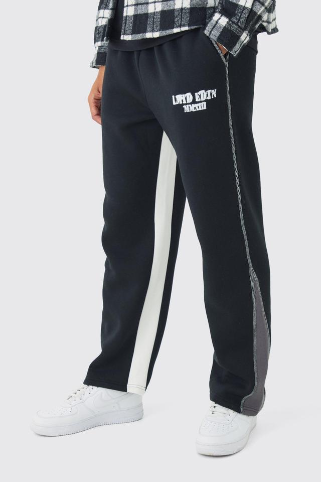 Straight Leg Contrast Stitch Gusset Jogger | boohooMAN USA Product Image