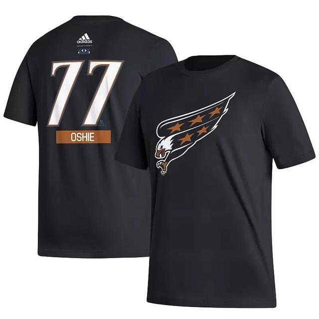 Mens adidas Tj Oshie Black Washington Capitals Reverse Retro 2.0 Name and Number T-shirt Product Image