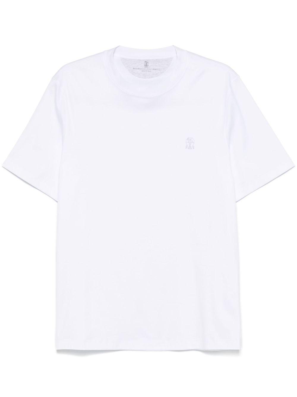 BRUNELLO CUCINELLI Logo-print T-shirt In White Product Image