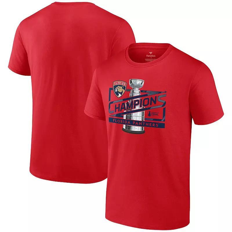 Mens Fanatics Red Florida Panthers 2024 Stanley Cup Champions Primetime T-Shirt Product Image