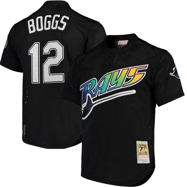 Mitchell & Ness Mens Tampa Bay Rays Cooperstown Collection 1991 Mesh Batting Practice Jersey - Wade Boggs - Black Product Image