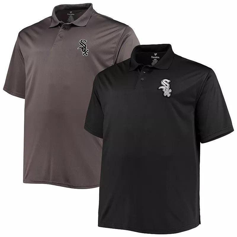 Mens /Charcoal Chicago White Sox Big & Tall Two-Pack Polo Set Product Image