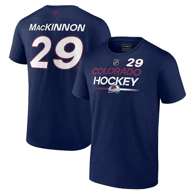 Mens Fanatics Branded Nathan MacKinnon Colorado Avalanche Authentic Pro Prime Name & Number T-Shirt Blue Product Image