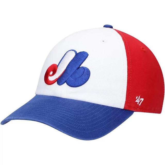 Mens 47 White Montreal Expos Logo Cooperstown Collection Clean Up Adjustable Hat Product Image