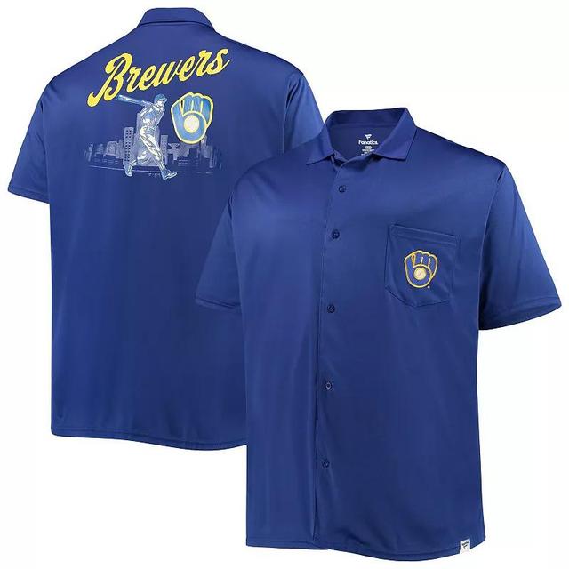 Mens Royal Milwaukee Brewers Big & Tall Button-Up Shirt Product Image