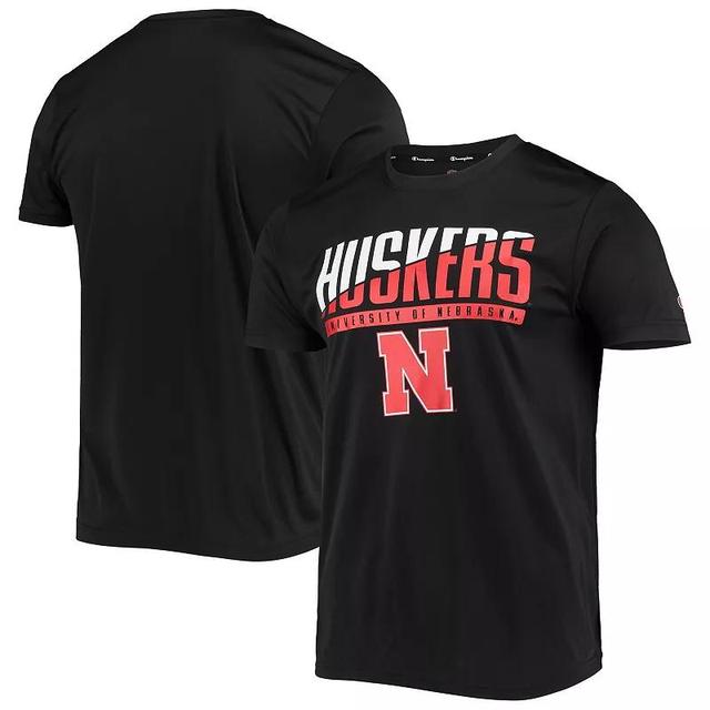 Mens Champion Nebraska Huskers Team Wordmark Slash T-Shirt Product Image