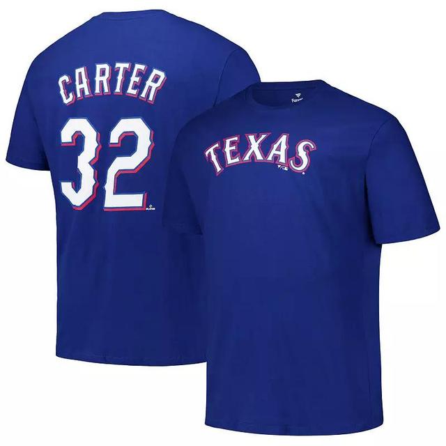 Mens Profile Evan Carter Royal Texas Rangers Big & Tall Name & Number T-Shirt Product Image